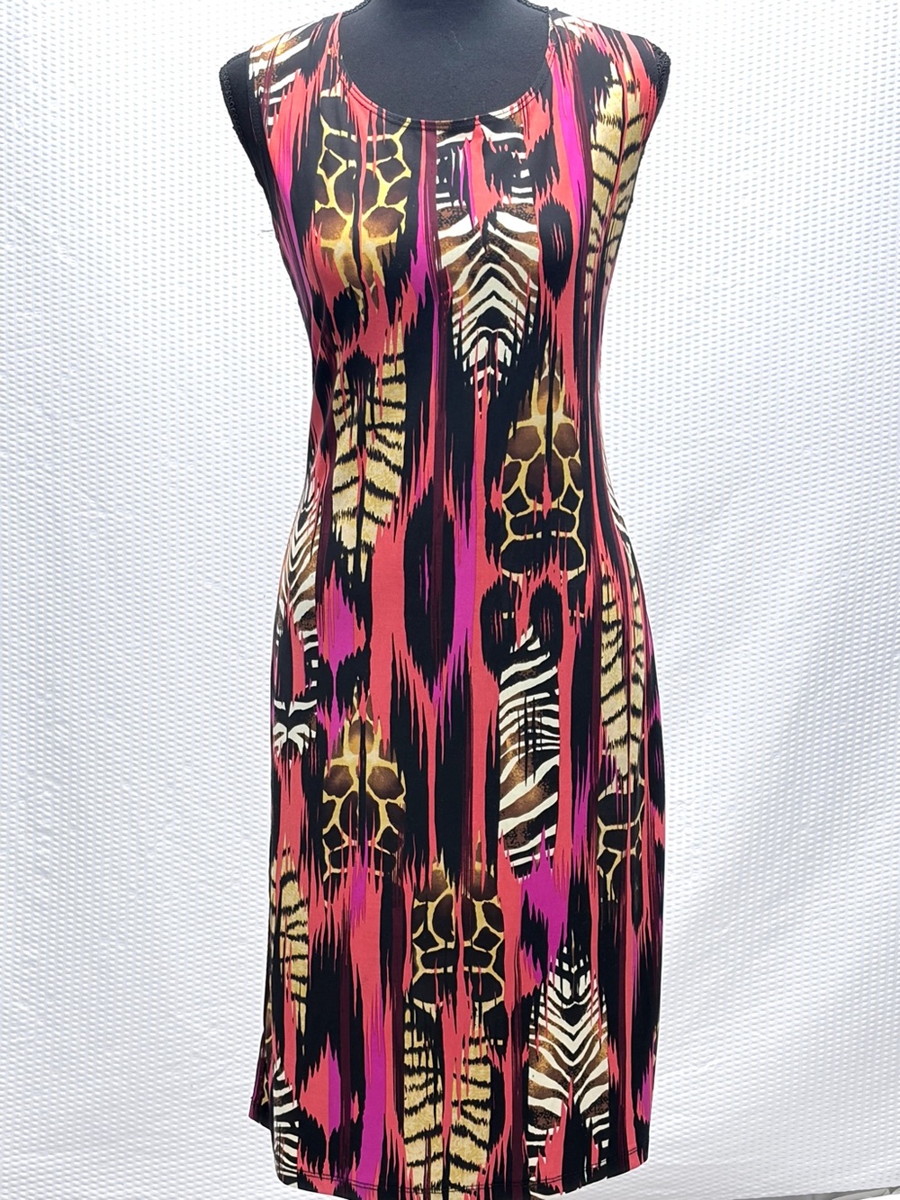 Harve Benard Midi Dress Women’s M Animal Print Zebra Leopard Y2K Stretch